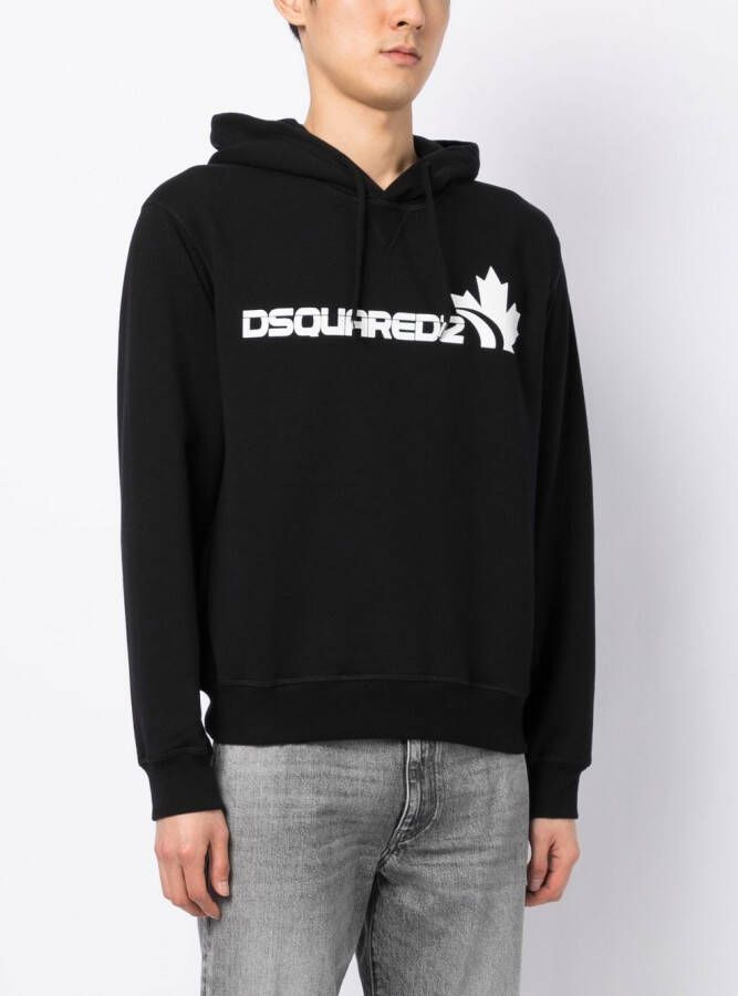 DSQUARED2 Hoodie met logoprint Zwart