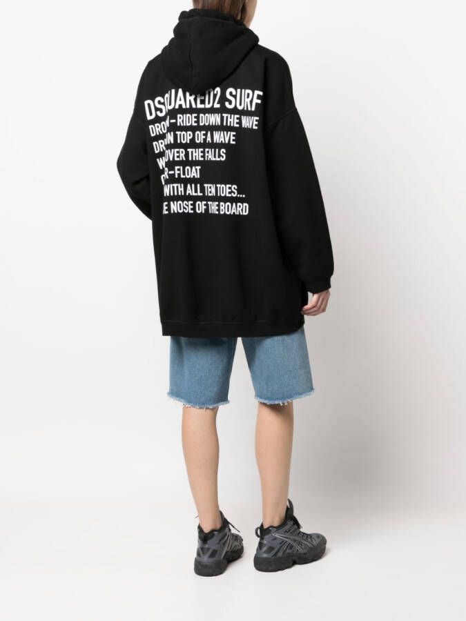 DSQUARED2 Hoodie met logoprint Zwart