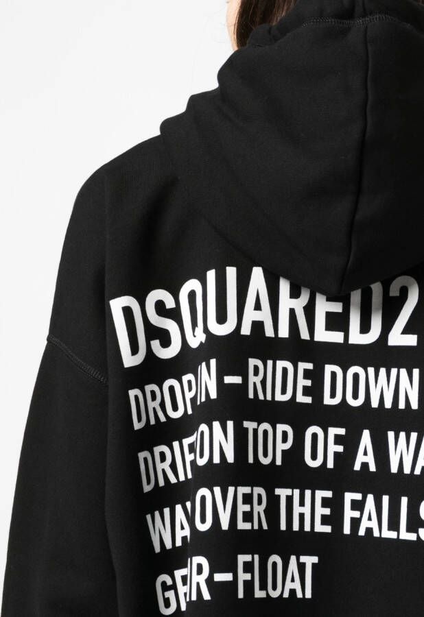DSQUARED2 Hoodie met logoprint Zwart