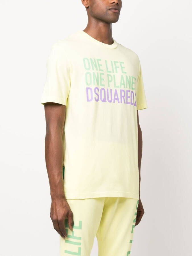 DSQUARED2 T-shirt met logoprint Geel