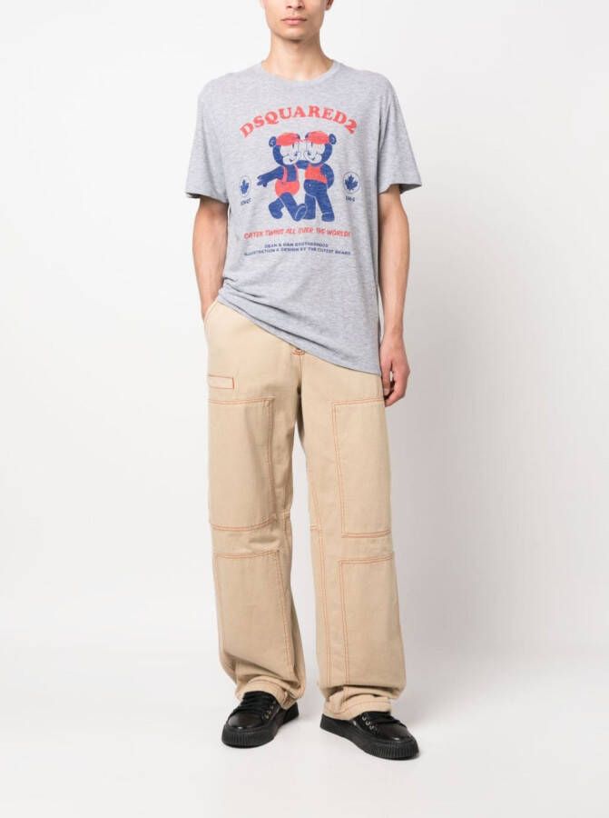 DSQUARED2 T-shirt met logoprint Grijs