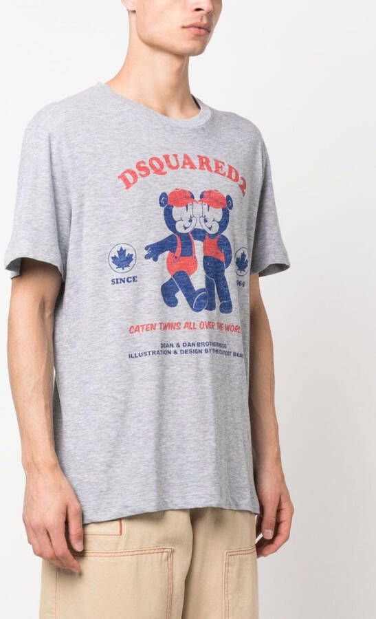 DSQUARED2 T-shirt met logoprint Grijs