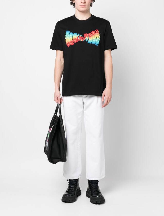 DSQUARED2 logo-print short-sleeve T-shirt Zwart