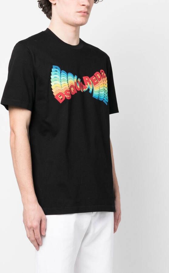 DSQUARED2 logo-print short-sleeve T-shirt Zwart