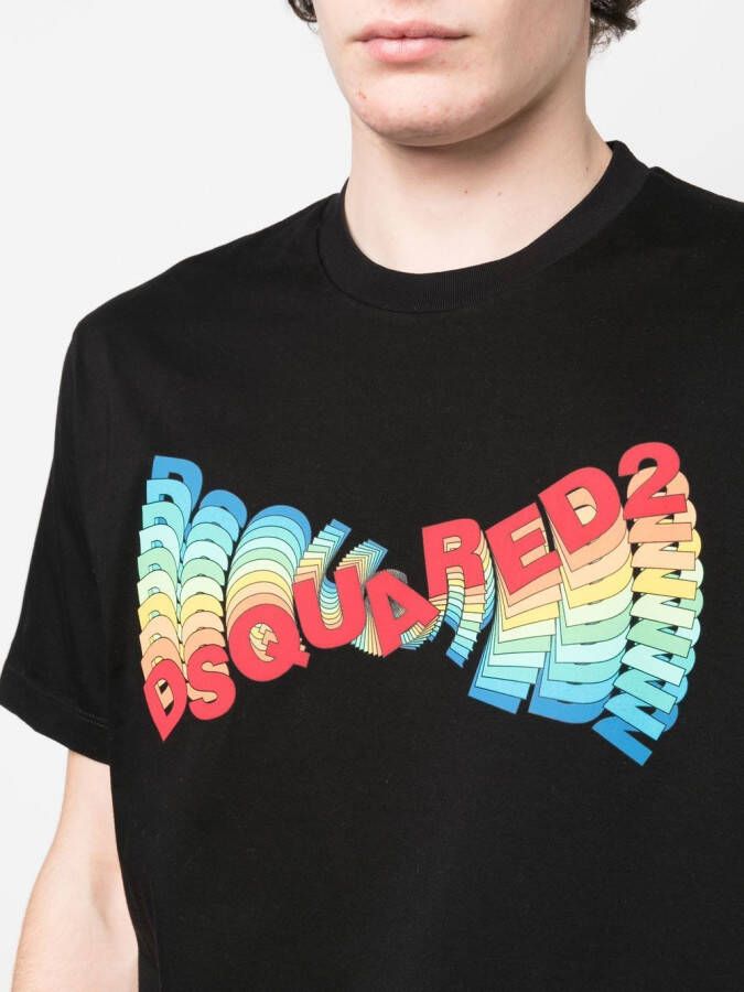DSQUARED2 logo-print short-sleeve T-shirt Zwart