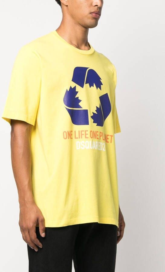 DSQUARED2 T-shirt met logoprint Geel