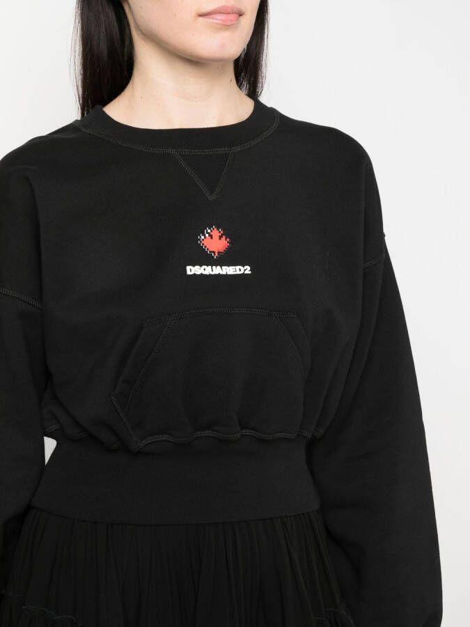 DSQUARED2 logo-print sweatshirt Zwart
