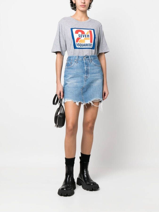 DSQUARED2 T-shirt met logoprint Grijs