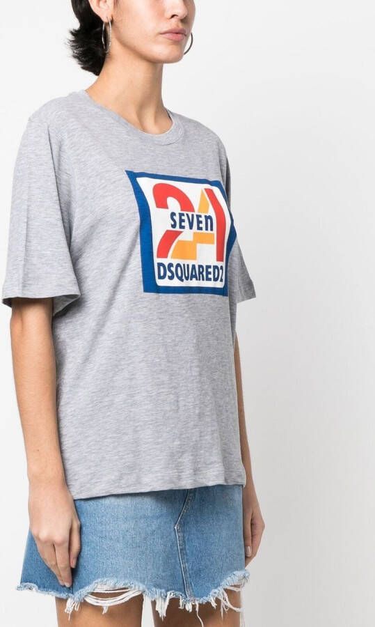 DSQUARED2 T-shirt met logoprint Grijs