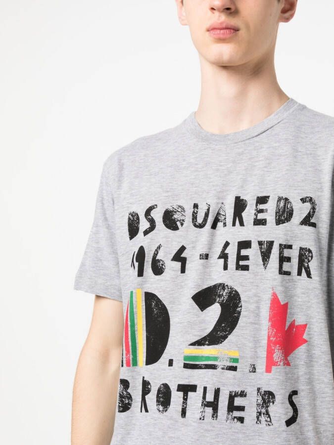 DSQUARED2 T-shirt met logoprint Grijs