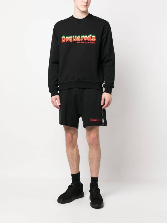 DSQUARED2 Trainingsshorts met logoprint Zwart