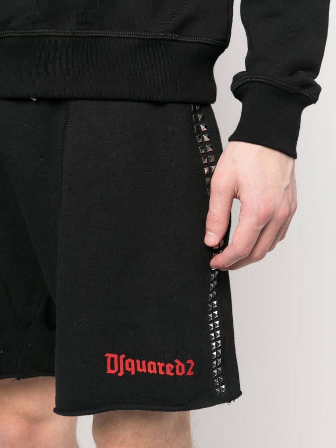 DSQUARED2 Trainingsshorts met logoprint Zwart