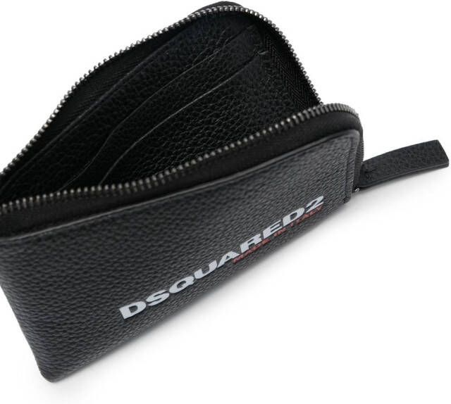 DSQUARED2 logo-print zip-up wallet Zwart