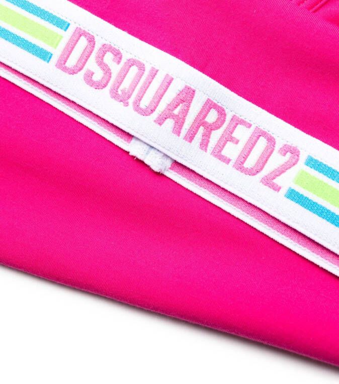 Dsquared2 T-shirt met logoband Roze