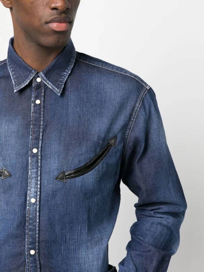 Dsquared2 long-sleeved denim shirt Blauw
