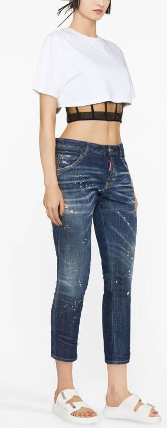 DSQUARED2 Jeans met verfspatten Blauw