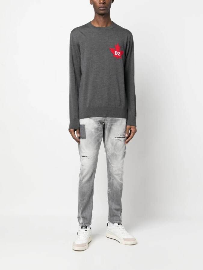 DSQUARED2 Trui met esdoornblad-patroon Grijs