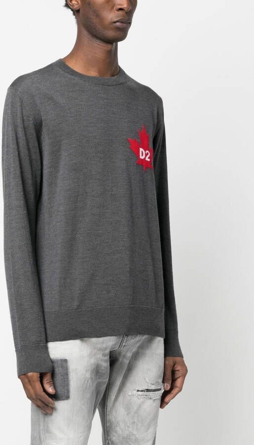 DSQUARED2 Trui met esdoornblad-patroon Grijs