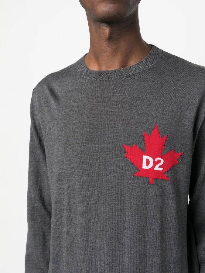 DSQUARED2 Trui met esdoornblad-patroon Grijs