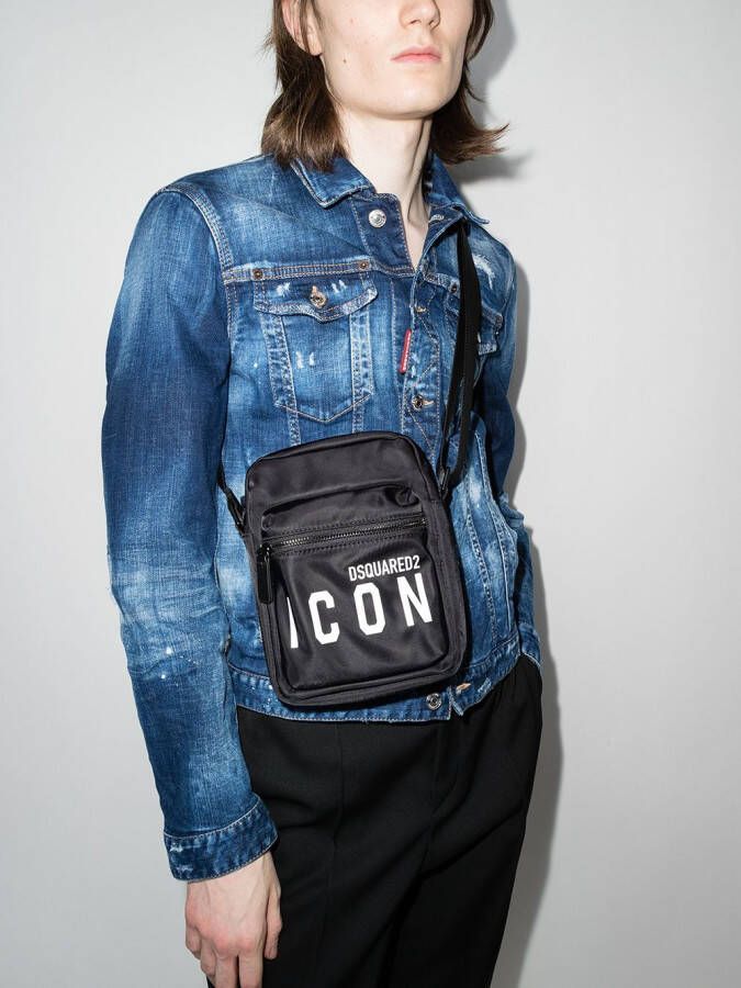 DSQUARED2 Messengertas met logoprint Zwart