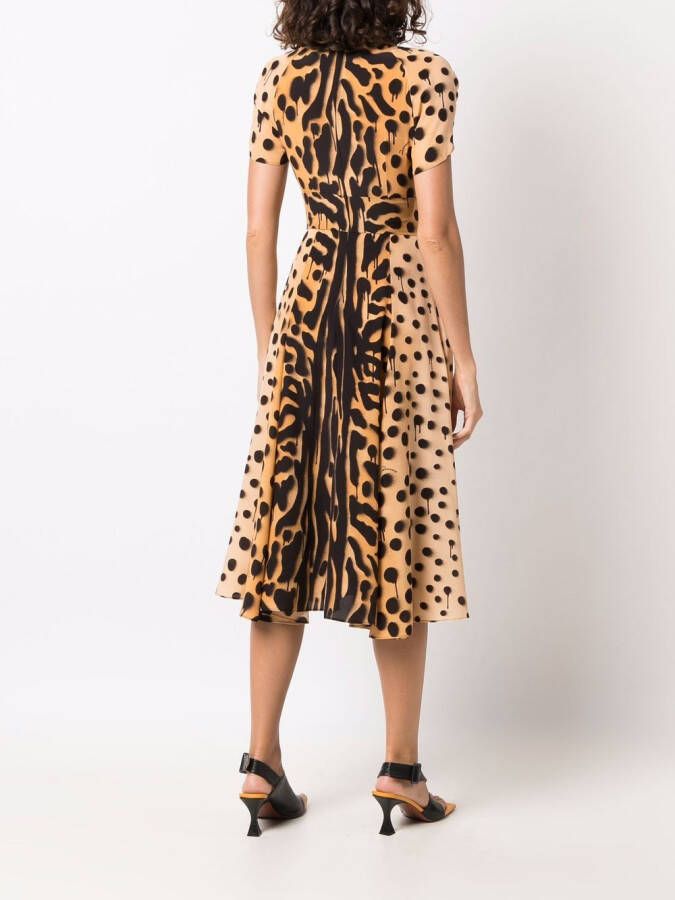 DSQUARED2 Midi-jurk met dierenprint Bruin