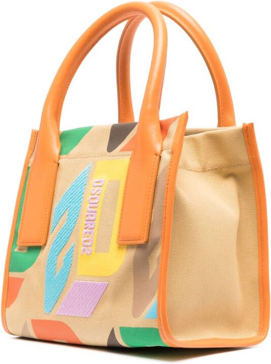 DSQUARED2 Shopper met monogramprint Beige