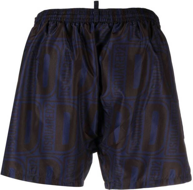 DSQUARED2 Zwembroek met monogramprint Blauw