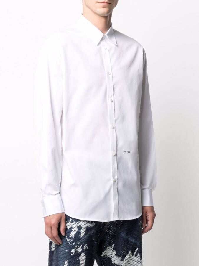 DSQUARED2 Overhemd met geborduurd logo Wit
