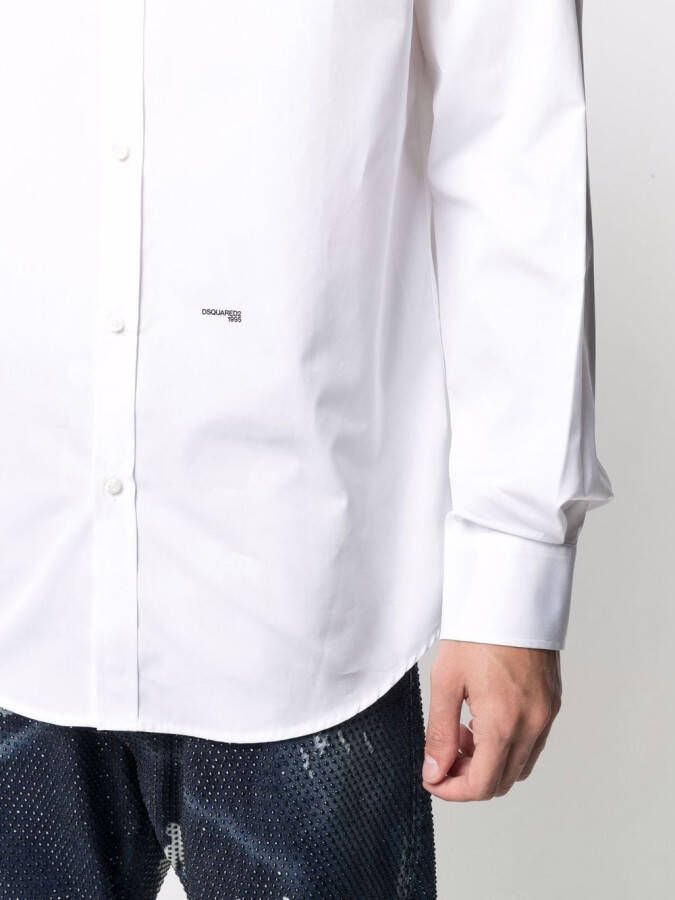 DSQUARED2 Overhemd met geborduurd logo Wit