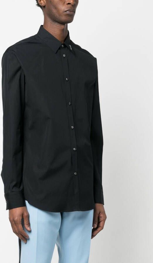 DSQUARED2 Overhemd met geborduurd logo Zwart