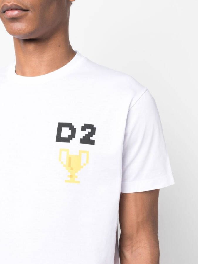 DSQUARED2 Overhemd met pixelprint Wit