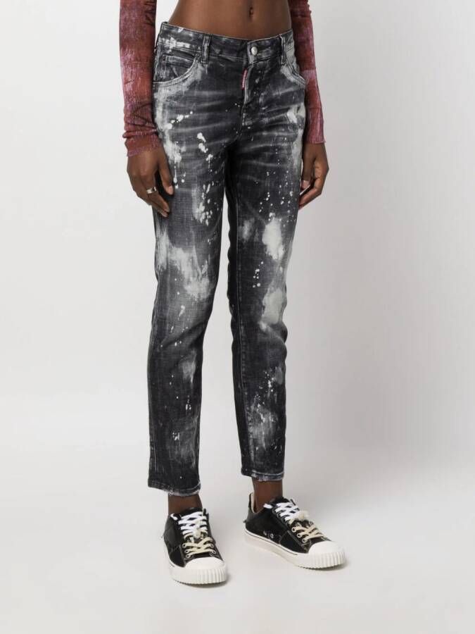 Dsquared2 Cropped jeans Zwart