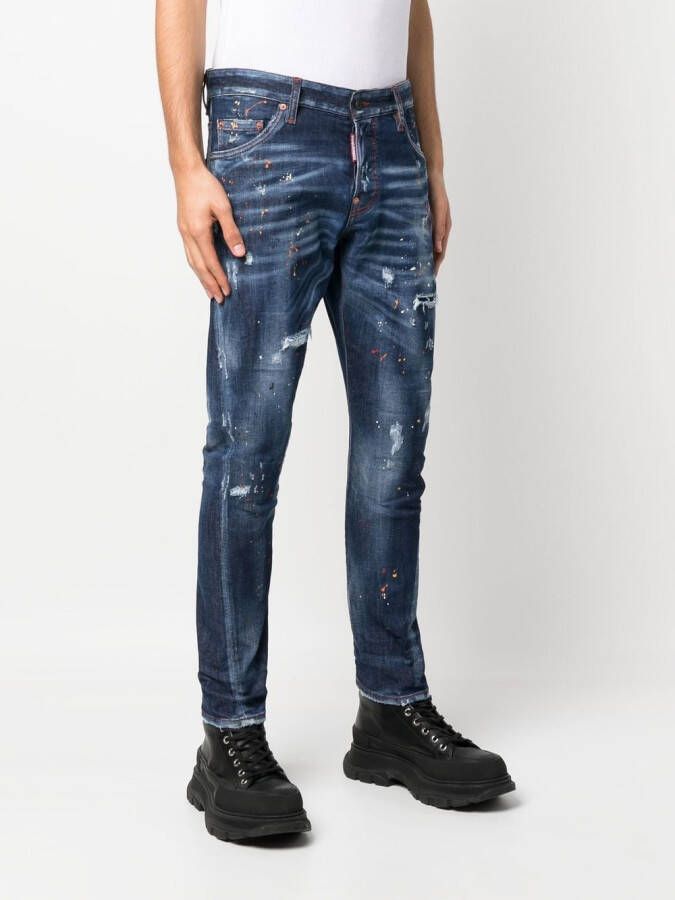 Dsquared2 Jeans met verfspatten Blauw