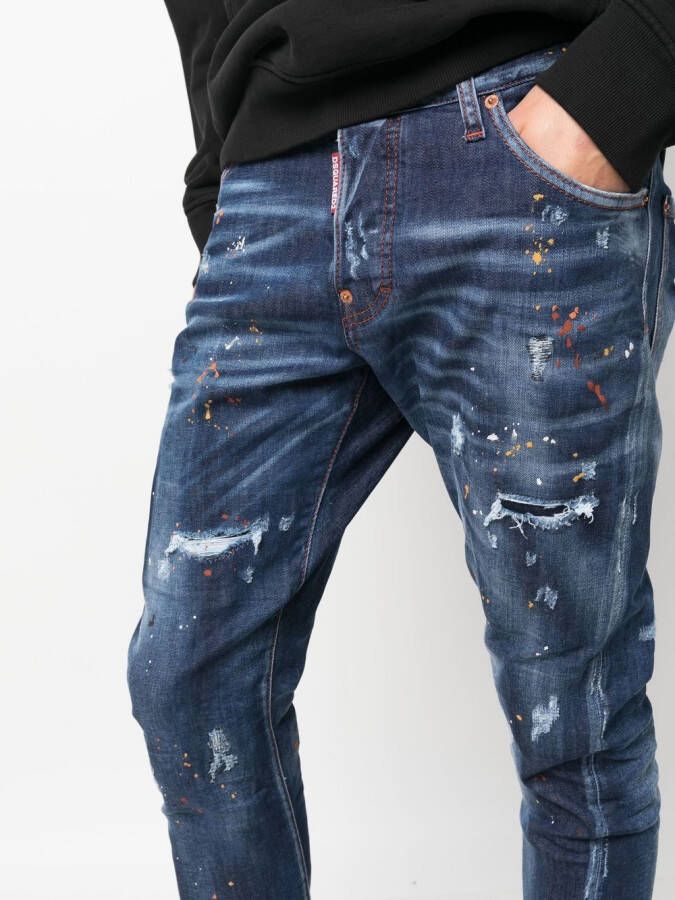 Dsquared2 Jeans met verfspatten Blauw