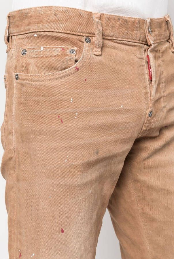 Dsquared2 paint splatter skinny jeans Bruin