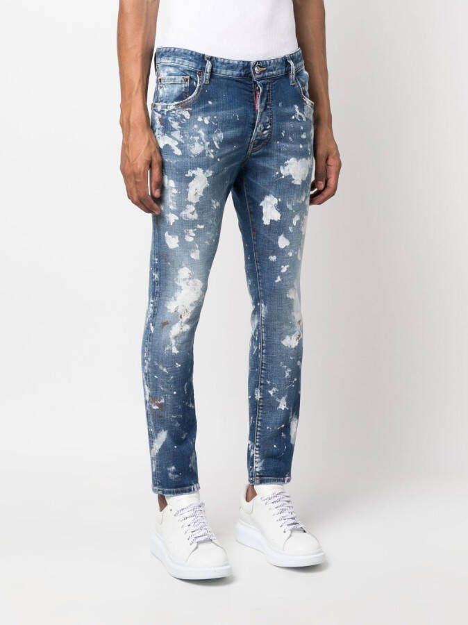 DSQUARED2 Jeans met verfspetters Blauw