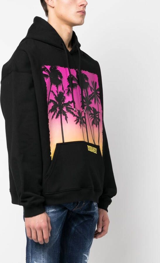 DSQUARED2 Hoodie met palmprint Zwart