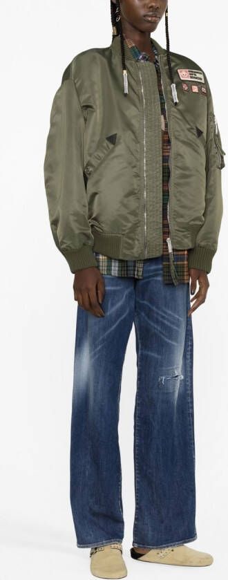 Dsquared2 patch-detail bomber jacket Groen