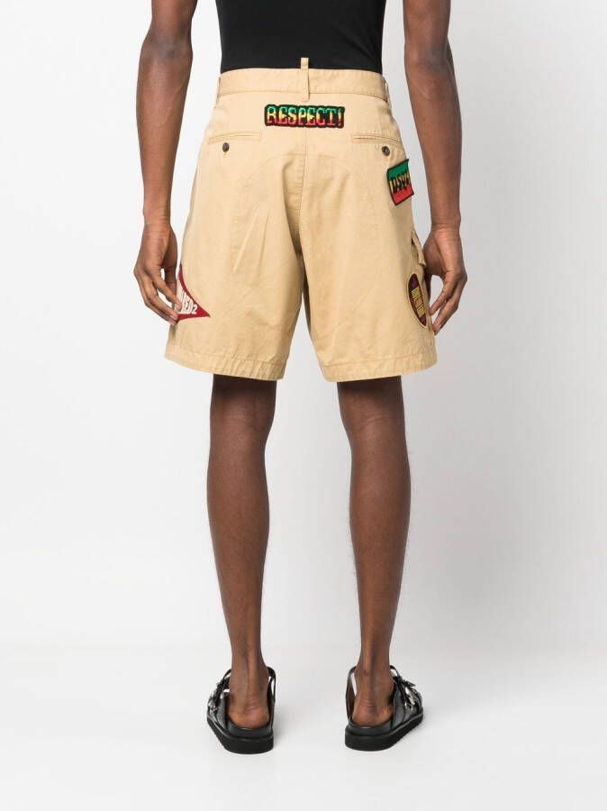 Dsquared2 Shorts met patchdetail Beige