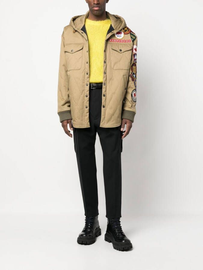 Dsquared2 patch-detail hooded jacket Bruin