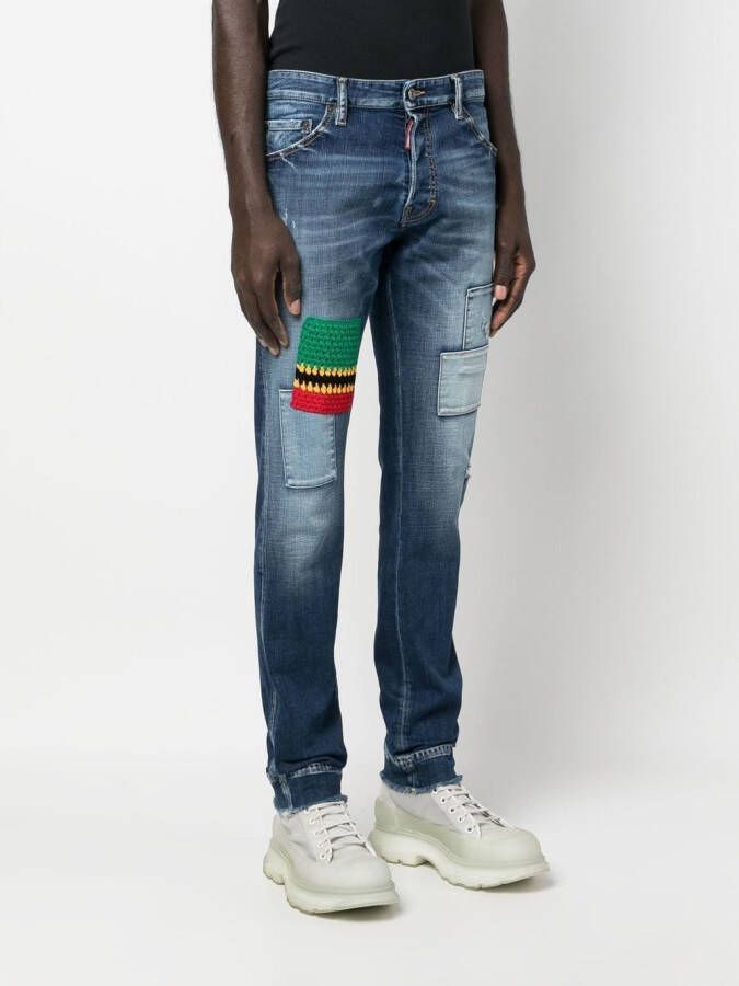 DSQUARED2 Jeans met patchwork Blauw