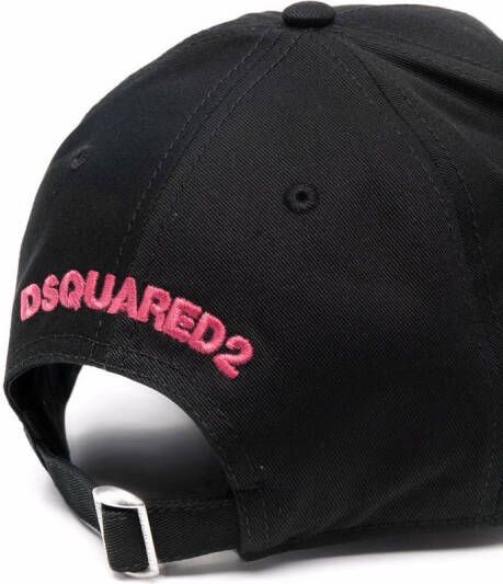 DSQUARED2 Pet met geborduurde tekst Zwart