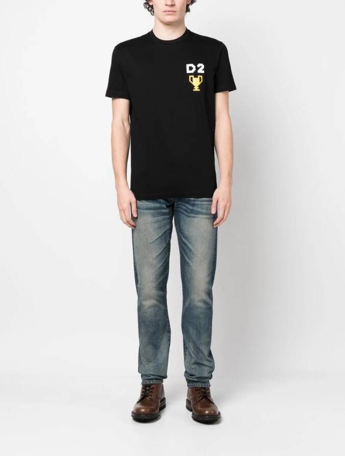 DSQUARED2 pixel-print short-sleeve T-shirt Zwart