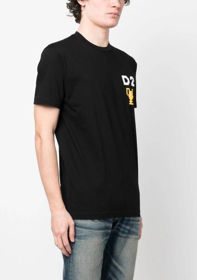 DSQUARED2 pixel-print short-sleeve T-shirt Zwart