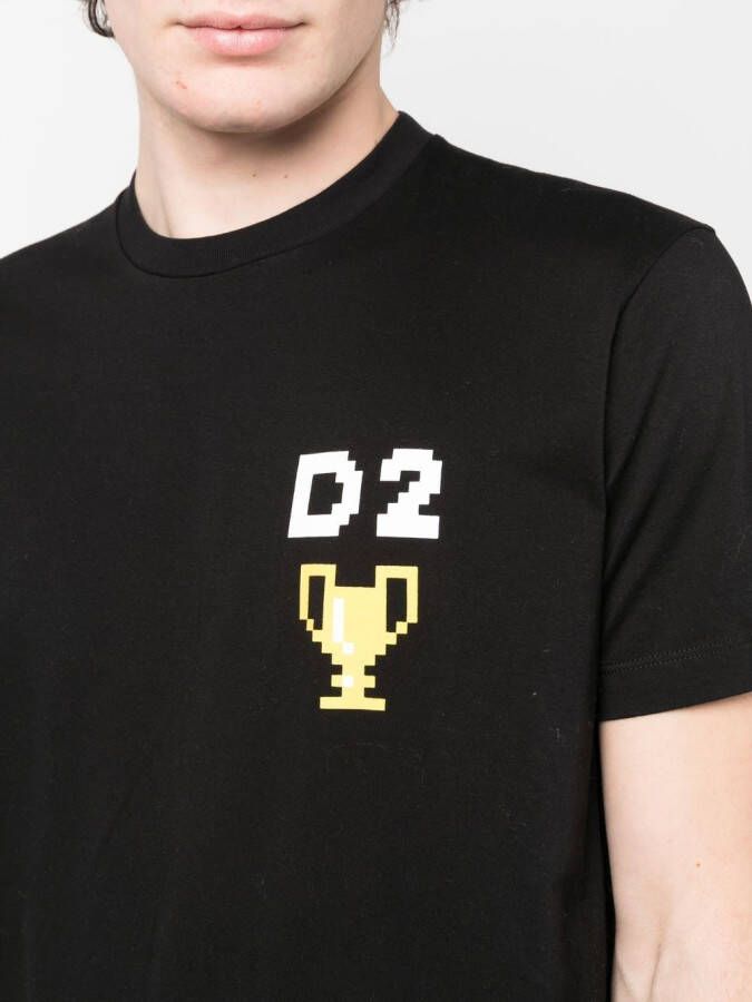 DSQUARED2 pixel-print short-sleeve T-shirt Zwart