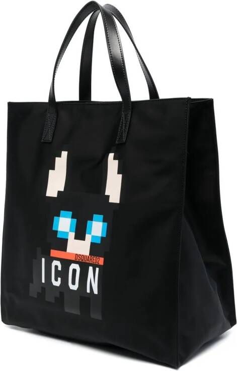 DSQUARED2 pixelated-print tote bag Zwart