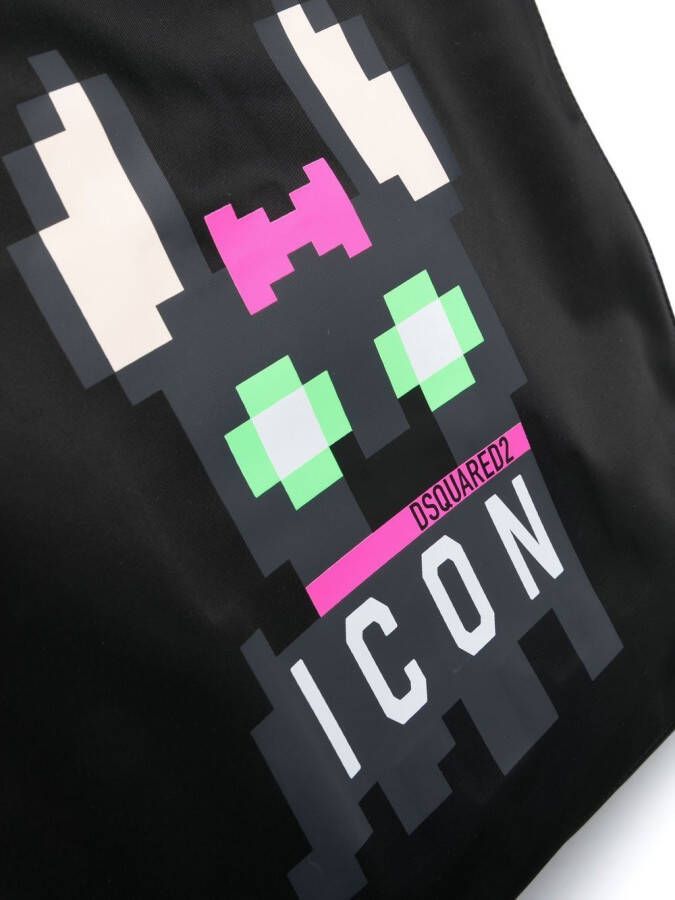 DSQUARED2 pixelated-print tote bag Zwart