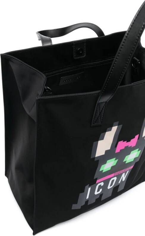 DSQUARED2 pixelated-print tote bag Zwart