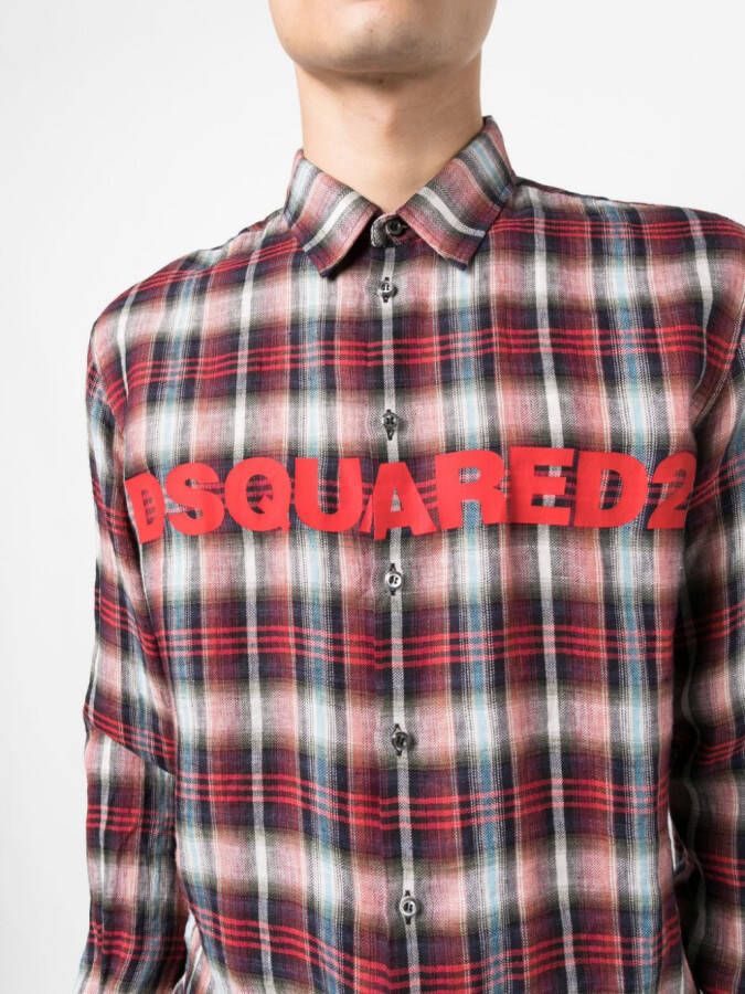 Dsquared2 Geruit overhemd Rood