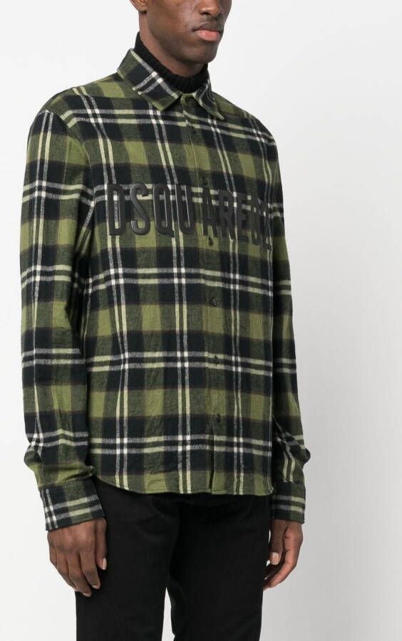 Dsquared2 plaid-print flannel shirt Groen